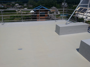 ウレタン塗膜防水の様子