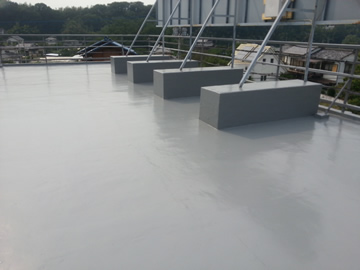 ウレタン塗膜防水の様子